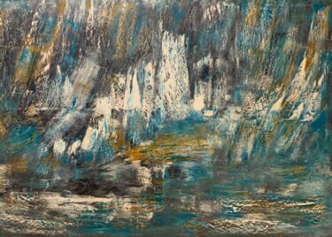 Pintura intitulada "Abstract mountain" por Lora Pavlova, Obras de arte originais, Óleo