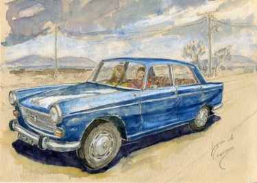 "Peugeot 404" başlıklı Tablo Loran De Cevinne tarafından, Orijinal sanat, Suluboya