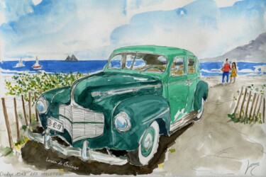 Malerei mit dem Titel "Dodge 1940" von Loran De Cevinne, Original-Kunstwerk, Aquarell