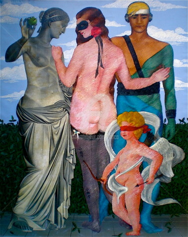 Peinture intitulée ""ADAM & EVE"" par Carlo Maiolini, Œuvre d'art originale, Huile