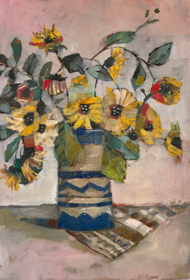 Schilderij getiteld "Bouquet" door Lorena Iavorschi, Origineel Kunstwerk, Olie