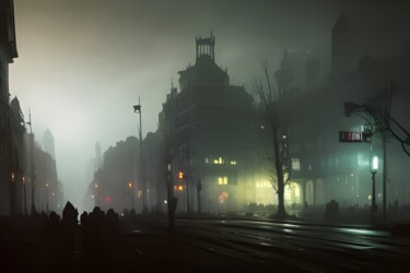 Digital Arts titled "strada notturna" by Lorenzo Corti, Original Artwork, AI generated image