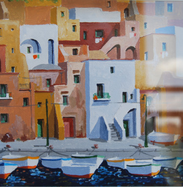 Painting titled "procida" by Lorenzo Cataneo, Original Artwork, Acrylic