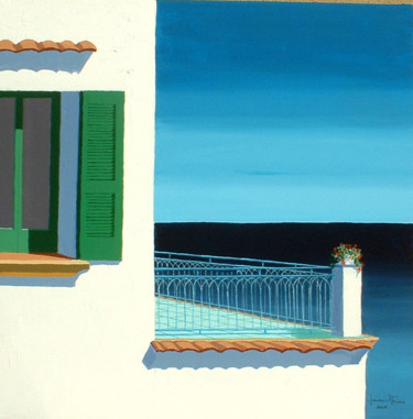 Pittura intitolato "il-terrazzino" da Lorenzo Cataneo, Opera d'arte originale, Acrilico