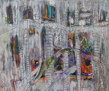 제목이 "Fade to Grey"인 미술작품 Loretta Kaltenhauser로, 원작, 아크릴 나무 들것 프레임에 장착됨