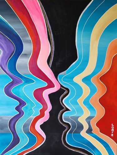 Peinture intitulée "VIBRATIONS" par Lorie Renaud, Œuvre d'art originale, Acrylique Monté sur Châssis en bois