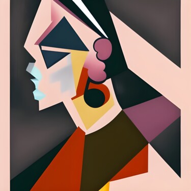 Digitale Kunst mit dem Titel "Modern Woman" von Lorraine Lyn, Original-Kunstwerk, KI-generiertes Bild