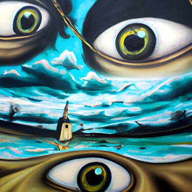 Artes digitais intitulada "Eyes Everywhere" por Lorraine Lyn, Obras de arte originais, Imagem gerada por IA