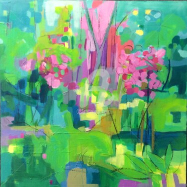 Painting titled "My Garden" by Lori Solymosi, Original Artwork, Acrylic