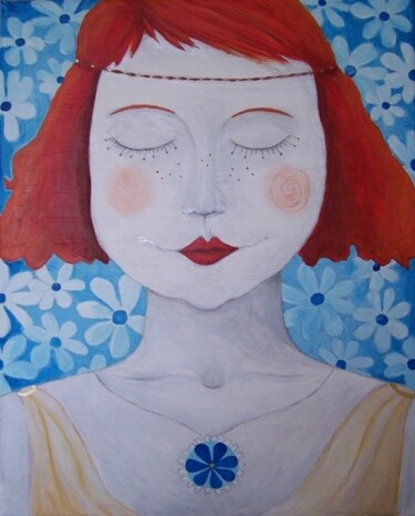 "Fleur bleue" başlıklı Tablo Lou Kat tarafından, Orijinal sanat, Akrilik
