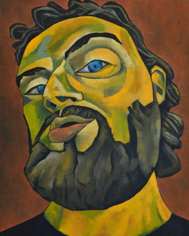 Painting titled "Self-portrait(3)" by Louis Carcassonne, Original Artwork, Oil