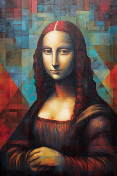 Digitale Kunst getiteld "Monna Lisa" door Louis Garcia, Origineel Kunstwerk, AI gegenereerde afbeelding