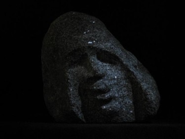 Sculpture intitulée "Perle noire" par Louis Crépeau, Œuvre d'art originale, Pierre