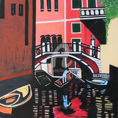 「Venise」というタイトルの絵画 Louise Bressangeによって, オリジナルのアートワーク, オイル