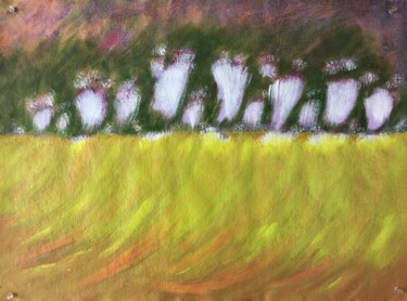 Painting titled "Pré vert" by Louise Mauger, Original Artwork, Acrylic