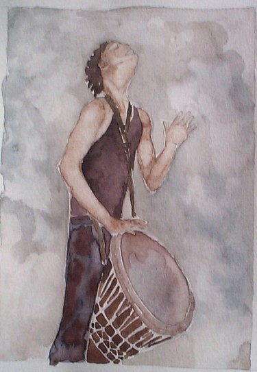 Peinture intitulée "jeune percussionnis…" par Louise, Œuvre d'art originale