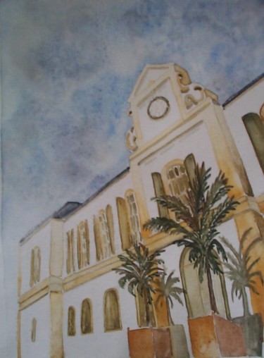 Peinture intitulée "Mairie de St Pierre" par Louise, Œuvre d'art originale