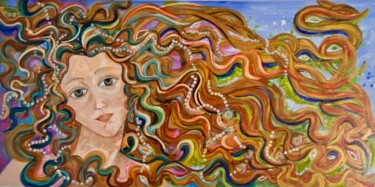 Pintura intitulada ""La Venus Medusa"" por Lourdes Rivera -Lulu, Obras de arte originais, Acrílico Montado em Outro painel r…