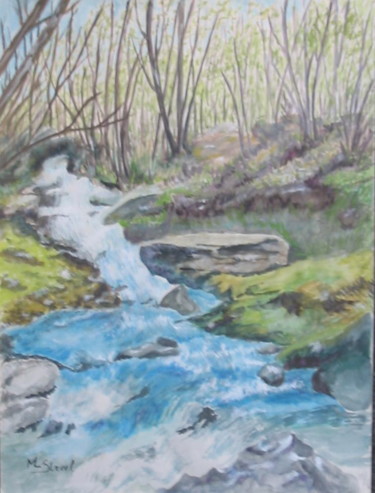 Peinture intitulée "Ruisseau" par Lou Streel, Œuvre d'art originale