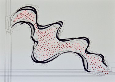 图画 标题为“abstrait organique 4” 由Cécile Louvel, 原创艺术品, 墨