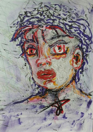 Dessin intitulée "Garçon au regard ro…" par Lou Ysar, Œuvre d'art originale, Crayon