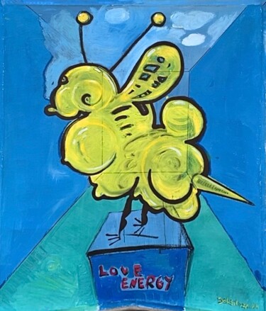 Картина под названием "Bee" - Loveenergy Style Contemporary Unique Art, Подлинное произведение искусства, Масло