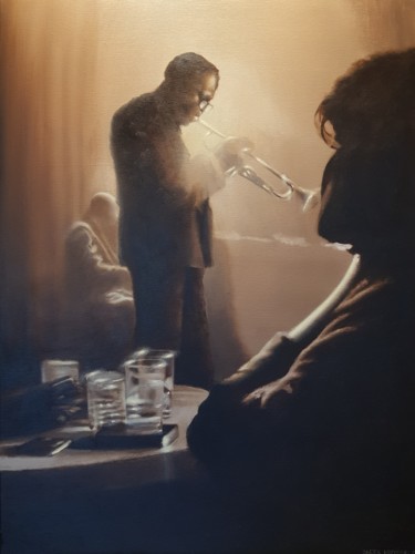 Pintura intitulada "Jazz club" por Jacek Łoziński, Obras de arte originais, Acrílico