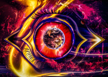 Digital Arts titled "Apocalyptic Eye" by Lecointre Patrick Artiste - Photographe, Original Artwork, Digital Painting