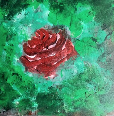 Pintura titulada "Red Rose" por Lu Sho, Obra de arte original, Acrílico