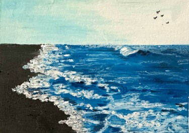 Painting titled "LA MER" by Lu Xing, Original Artwork, Paper