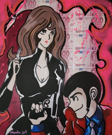 Painting titled "Lupin & Margot" by Luana Muntoni (MunLu), Original Artwork, Acrylic