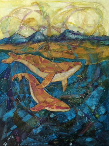 "Under the Mountains" başlıklı Tablo Ľubomír Korenko tarafından, Orijinal sanat, Akrilik
