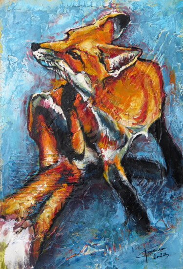 Pintura titulada "The fox life" por Ľubomír Korenko, Obra de arte original, Acrílico Montado en Panel de madera
