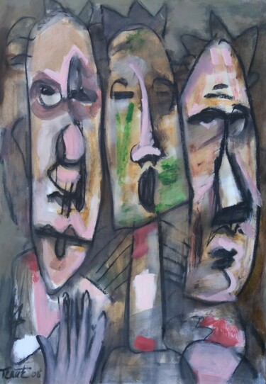 Malerei mit dem Titel "The Trinity" von Lubomir Tkacik, Original-Kunstwerk, Öl