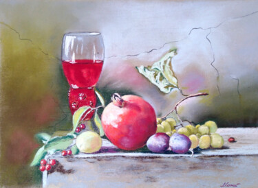 Картина под названием "Pomegranate wine -…" - Любовь Самойлова, Подлинное произведение искусства, Пастель
