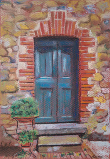 Painting titled "The door that leads…" by Liubov Samoilova, Original Artwork, Pastel