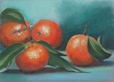 Painting titled "Ginger tangerines o…" by Liubov Samoilova, Original Artwork, Pastel