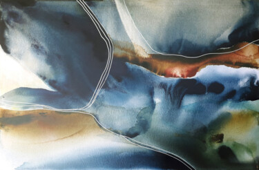 Pintura intitulada "Energie (75 x 115 c…" por Luc Andrieux, Obras de arte originais, Acrílico Montado em Armação em madeira
