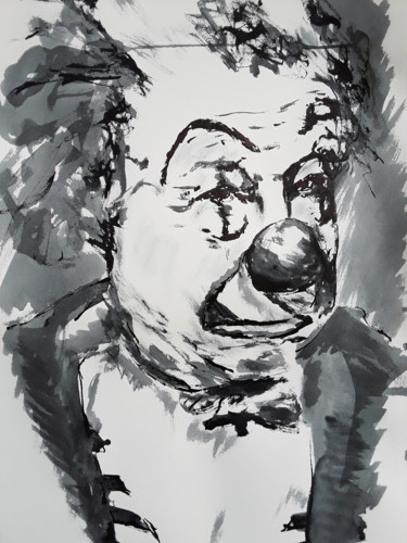 Disegno intitolato "clown 6" da Luc Debard, Opera d'arte originale, Inchiostro