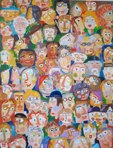 Painting titled "NOUS TOUS     WE ALL" by Luc Lebon (luk), Original Artwork, Oil