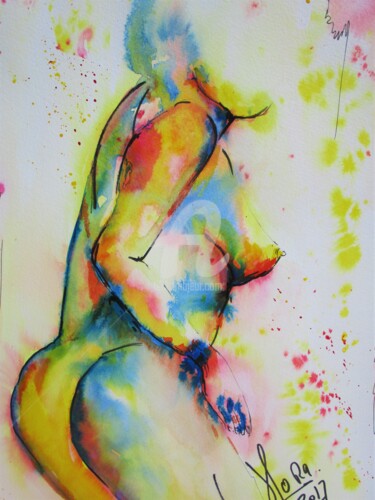 Peinture intitulée "seduisante" par Luc Mora, Œuvre d'art originale, Encre