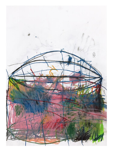 Dessin intitulée "GILDED CAGE n°1" par Luc Pierre, Œuvre d'art originale, Pastel