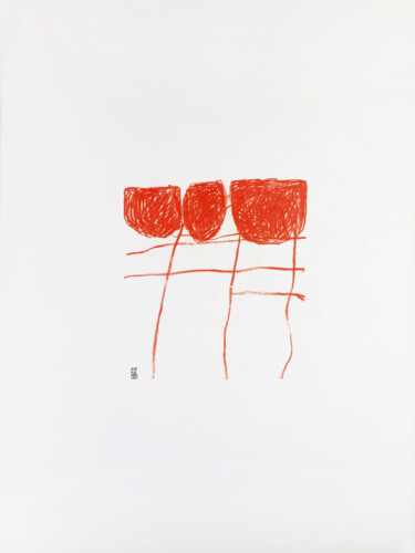 Рисунок под названием "LEAVE THE GROUND 3" - Luc Pierre, Подлинное произведение искусства, Пастель