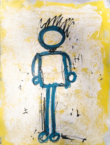 제목이 "Standing Human"인 미술작품 Luc Villard로, 원작, 아크릴 나무 들것 프레임에 장착됨