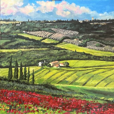 Peinture intitulée "PAPAVERI" par Luca Giusfredi, Œuvre d'art originale, Acrylique