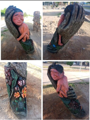 Sculpture titled ""Madre Naturaleza"" by Lucas Mauricio Contreras (LMContreras), Original Artwork, Wood