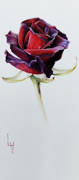 Malerei mit dem Titel ""Rose of passion"" von Vasyl Luchkiv, Original-Kunstwerk, Öl