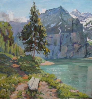 Peinture intitulée "Озеро Брайес" par Liudmila Kiseleva, Œuvre d'art originale, Huile Monté sur Châssis en bois