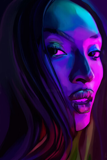 Painting titled "Her" by Poprocci, Original Artwork, Digital Painting
