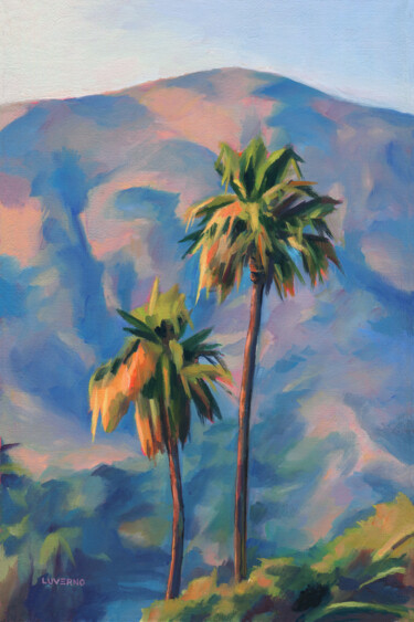 제목이 "Tropical palm tree…"인 미술작품 Lucia Verdejo로, 원작, 기름 나무 들것 프레임에 장착됨